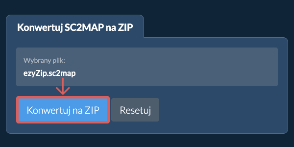 Rozpocznij konwersję na ZIP