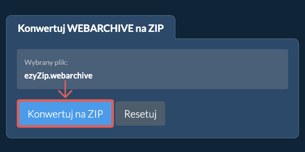 Rozpocznij konwersję na ZIP Rozpocznij konwersję na ZIP