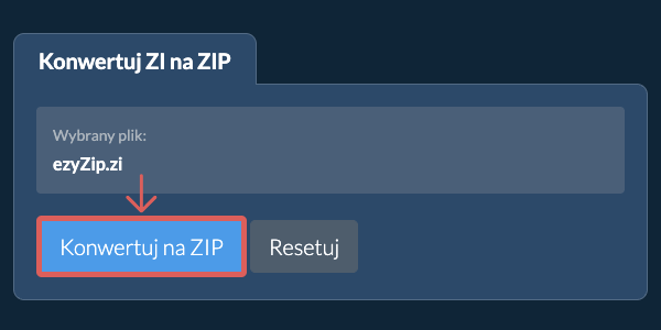 Rozpocznij konwersję na ZIP Rozpocznij konwersję na ZIP