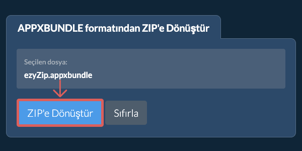 ZIP dönüşümüne başlayın