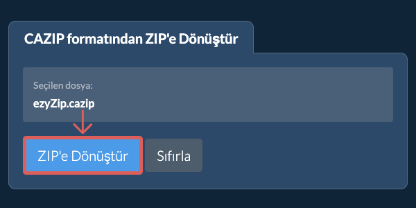 ZIP dönüşümüne başlayın