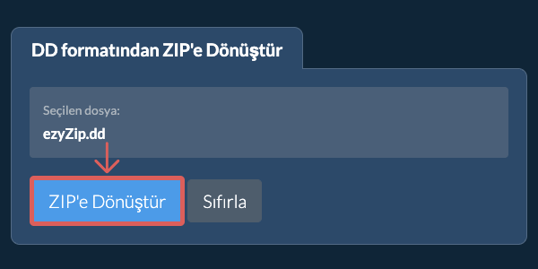 ZIP dönüşümüne başlayın ZIP dönüşümüne başlayın