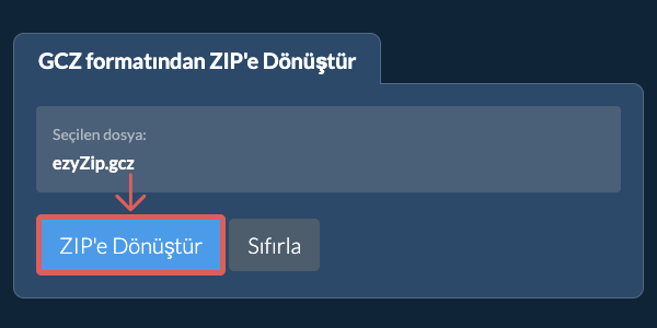 ZIP dönüşümüne başlayın ZIP dönüşümüne başlayın