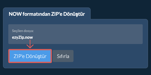 ZIP dönüşümüne başlayın ZIP dönüşümüne başlayın