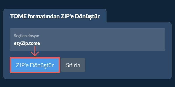 ZIP dönüşümüne başlayın ZIP dönüşümüne başlayın