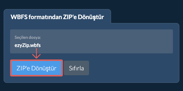 ZIP dönüşümüne başlayın ZIP dönüşümüne başlayın