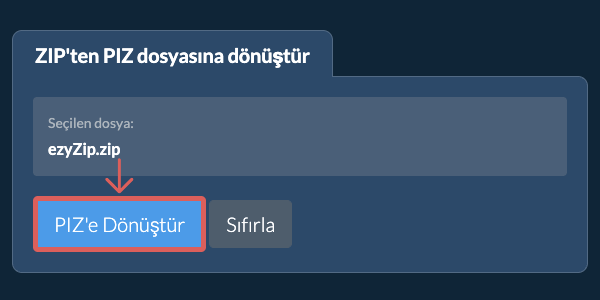PIZ formatına dönüştür