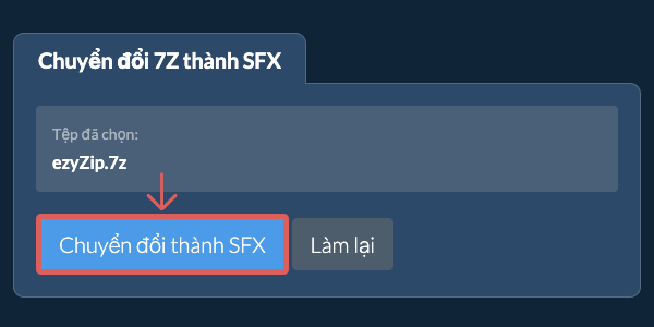 Bắt đầu chuyển đổi thành SFX Bắt đầu chuyển đổi thành SFX