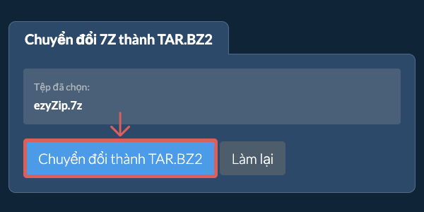 Bắt đầu chuyển đổi thành TAR.BZ2
