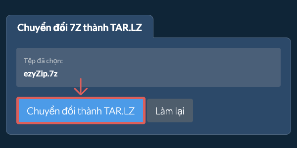 Bắt đầu chuyển đổi thành TAR.LZ