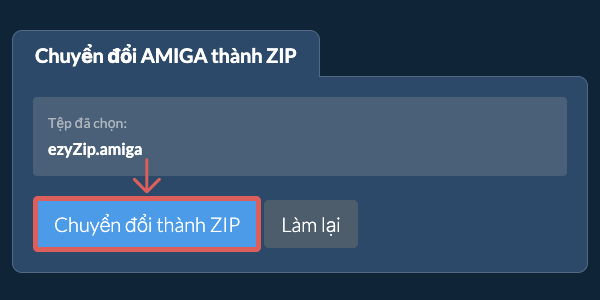 Bắt đầu chuyển đổi thành ZIP