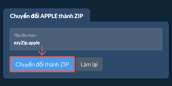 Bắt đầu chuyển đổi thành ZIP Bắt đầu chuyển đổi thành ZIP