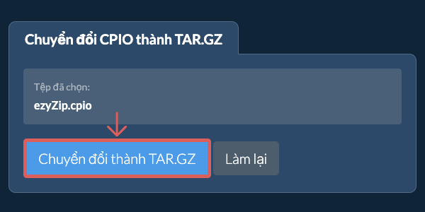 Bắt đầu chuyển đổi thành TAR.GZ