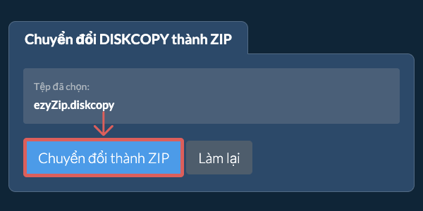 Bắt đầu chuyển đổi thành ZIP