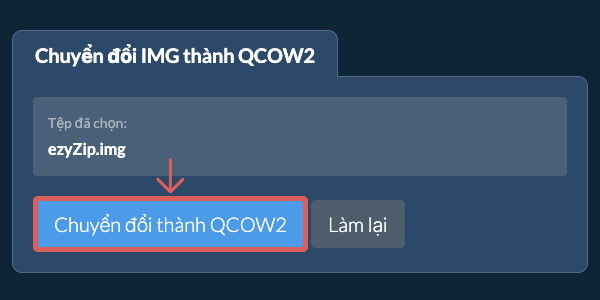 Bắt đầu chuyển đổi thành QCOW2