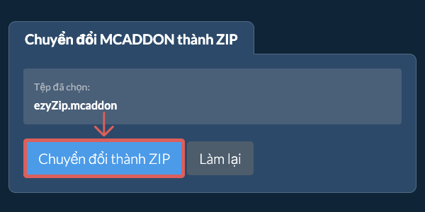 Bắt đầu chuyển đổi thành ZIP