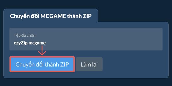 Bắt đầu chuyển đổi thành ZIP