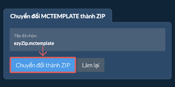 Bắt đầu chuyển đổi thành ZIP