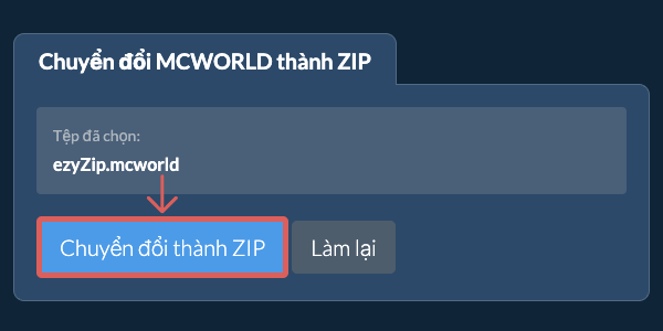 Bắt đầu chuyển đổi thành ZIP