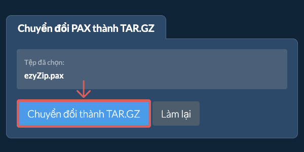 Bắt đầu chuyển đổi thành TAR.GZ