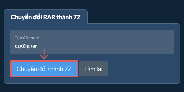 Bắt đầu chuyển đổi thành 7Z