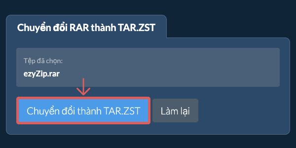 Bắt đầu chuyển đổi thành TAR.ZST Bắt đầu chuyển đổi thành TAR.ZST