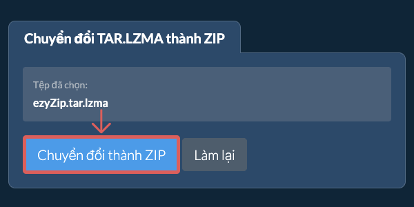 Bắt đầu chuyển đổi thành ZIP Bắt đầu chuyển đổi thành ZIP