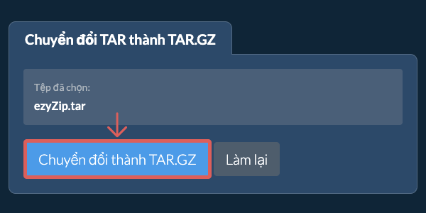 Bắt đầu chuyển đổi thành TAR.GZ Bắt đầu chuyển đổi thành TAR.GZ