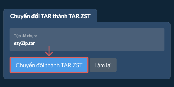 Bắt đầu chuyển đổi thành TAR.ZST