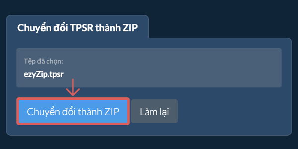 Bắt đầu chuyển đổi thành ZIP