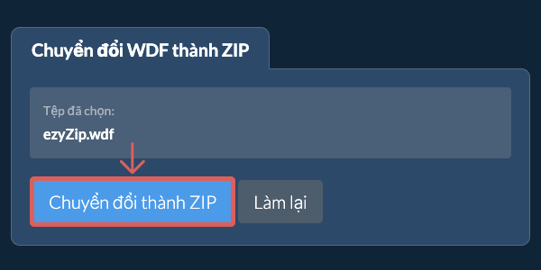 Bắt đầu chuyển đổi thành ZIP