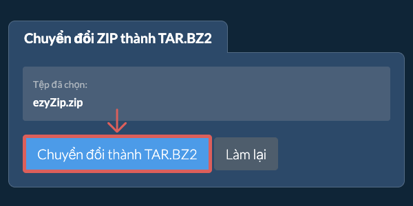 Bắt đầu chuyển đổi thành TAR.BZ2