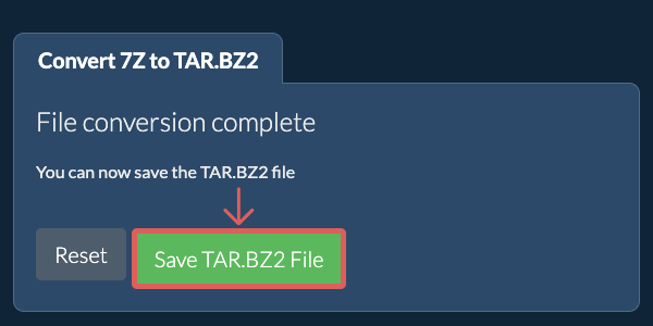 Save TAR.BZ2 File