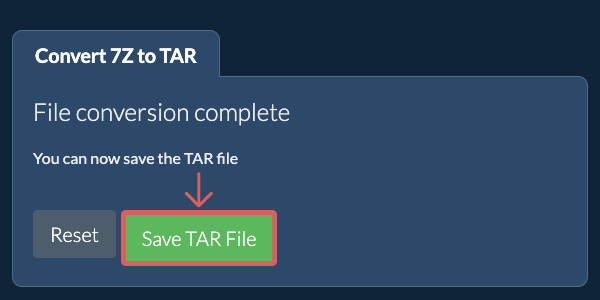 Save TAR File