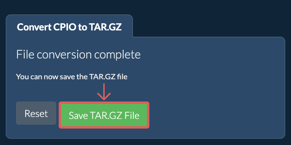 Save TAR.GZ File