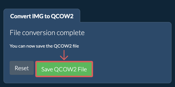 Save QCOW2 File
