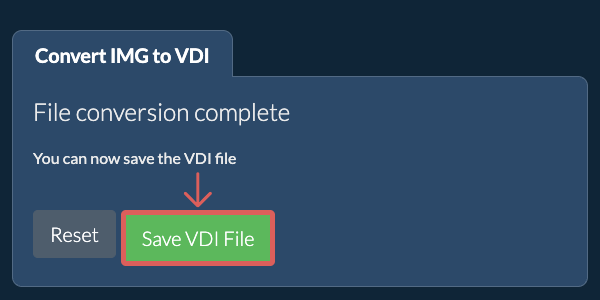 Save VDI File