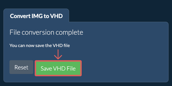Save VHD File
