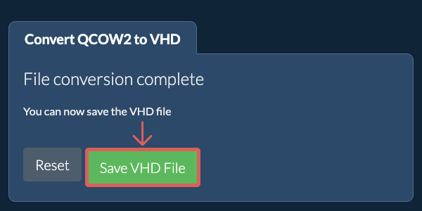 Save VHD File