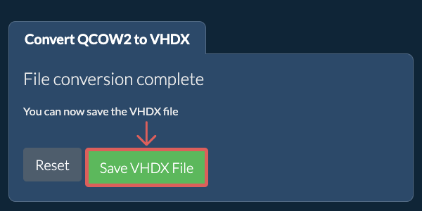 Save VHDX File