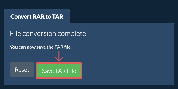 Save TAR File