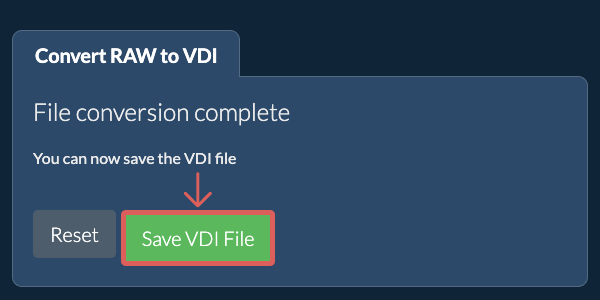 Save VDI File