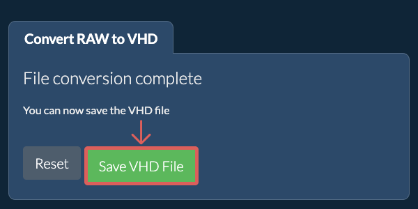 Save VHD File