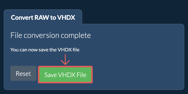 Save VHDX File