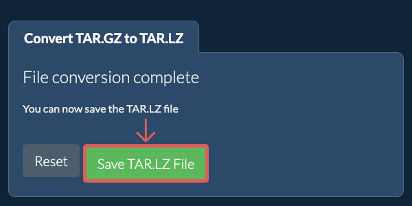 Save TAR.LZ File