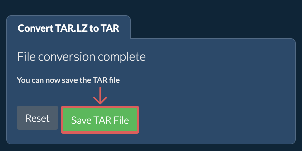 Save TAR File