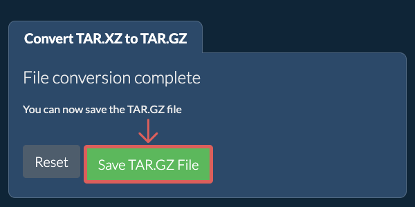 Save TAR.GZ File