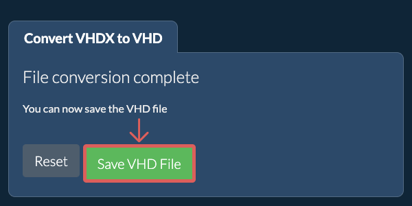 Save VHD File
