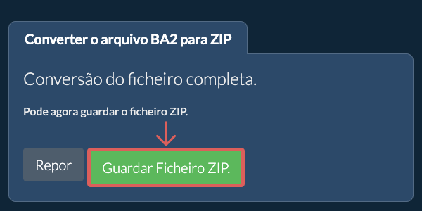 Guardar ficheiro ZIP