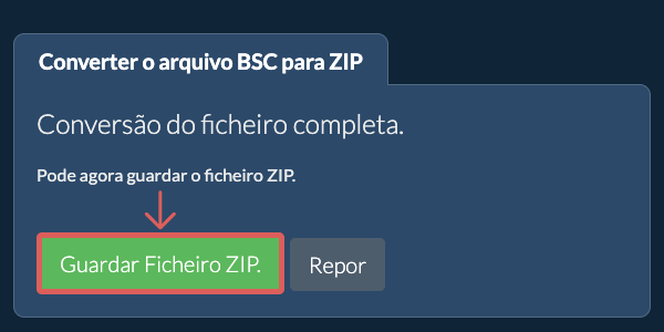 Guardar ficheiro ZIP